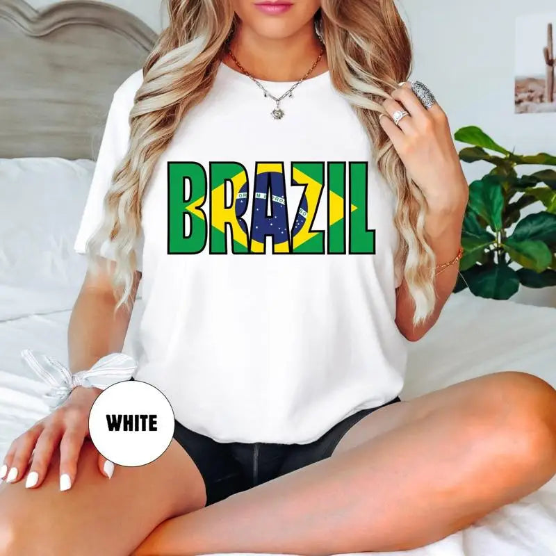 Brasil T Shirt Born to be Brilliant - Brazilian Brazil Flag