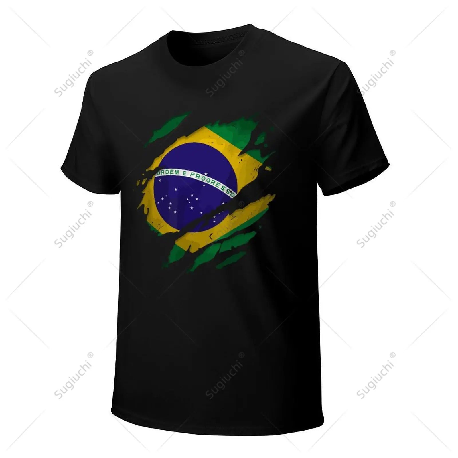 Camiseta Brasil Ripped Flag – Premium 100% Algodão