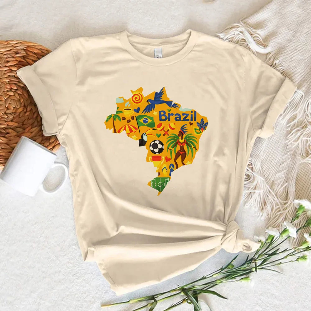 Brazil Tee women streetwear t-shirts Japanese clothing