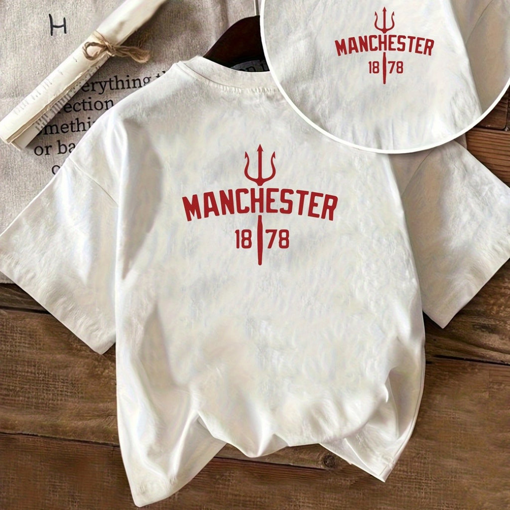 Women'S Manchester 1878 Soccer T-Shirt - Red & White Casual