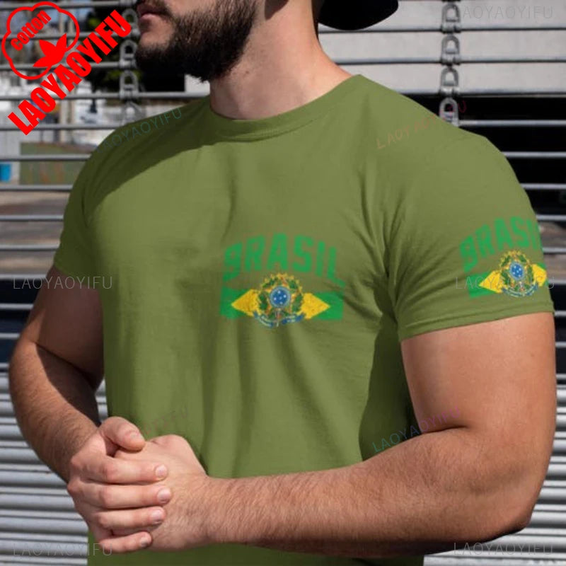 Camiseta Brasil – Bandeira & Orgulho Nacional | 100% Algodão