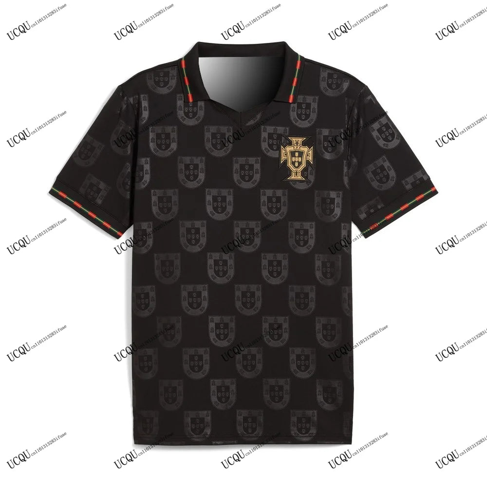 Camisa Portugal 25/26 Black Gold Edition – Polo DryFit
