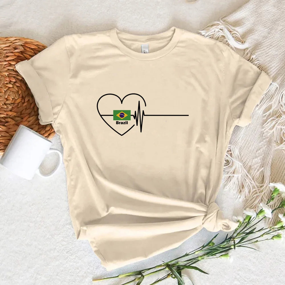 Brazil Tee women streetwear t-shirts Japanese clothing
