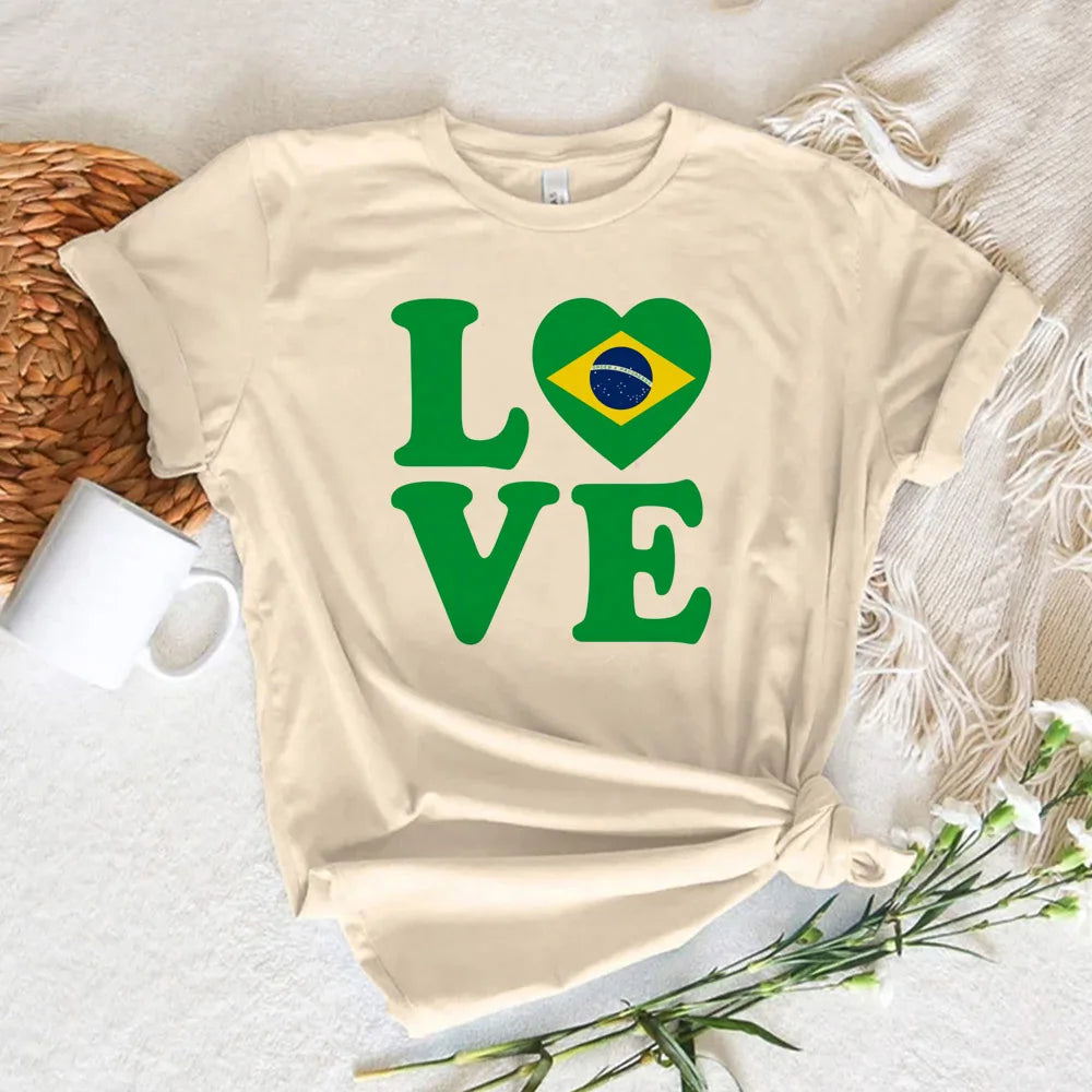 Brazil Tee women streetwear t-shirts Japanese clothing
