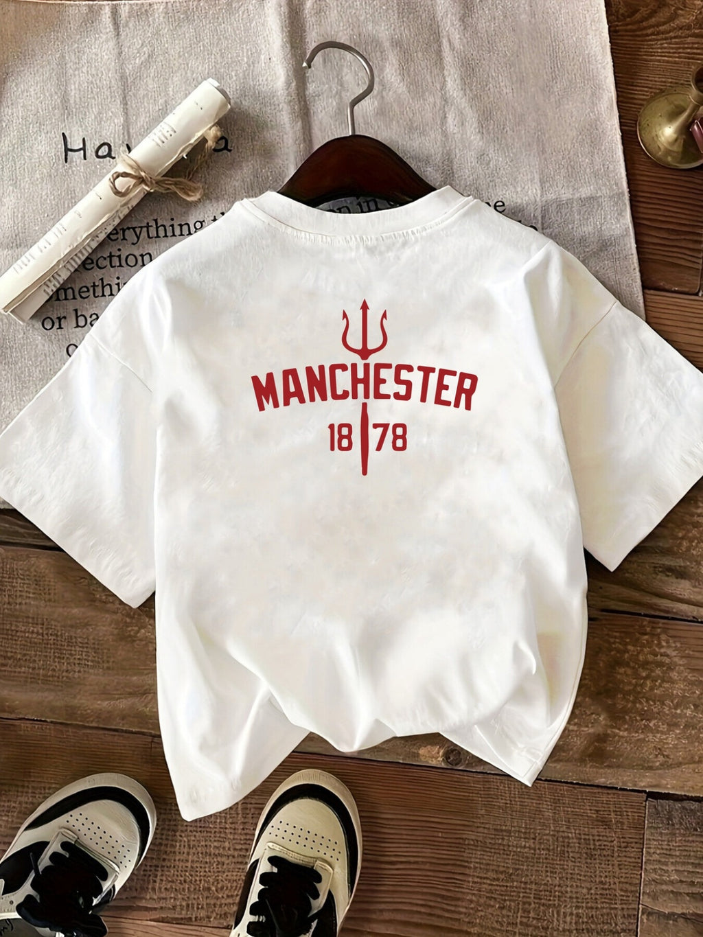 Women'S Manchester 1878 Soccer T-Shirt - Red & White Casual