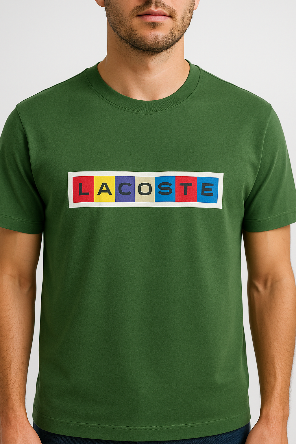 Camiseta Lacoste Verde Musgo (Logo no Centro)