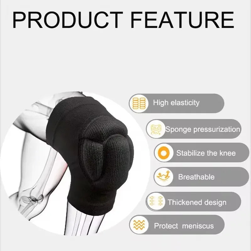 1pcs Thickened Protection Sports Kneepad Gym Support Fitness Gear Gear Basketball Brace Protector Male/Female Non Slip Pads