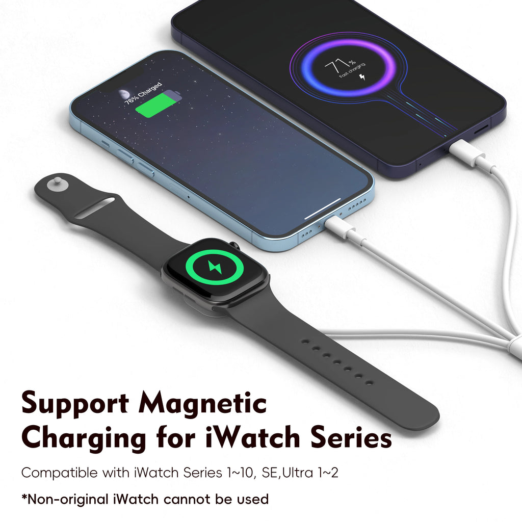 4 in 2 Multi Watch Charging Cable For Iphone Iwatch Charger Usb Type-C Fast Charging Cable High-Quality iPad Airpods Accessories