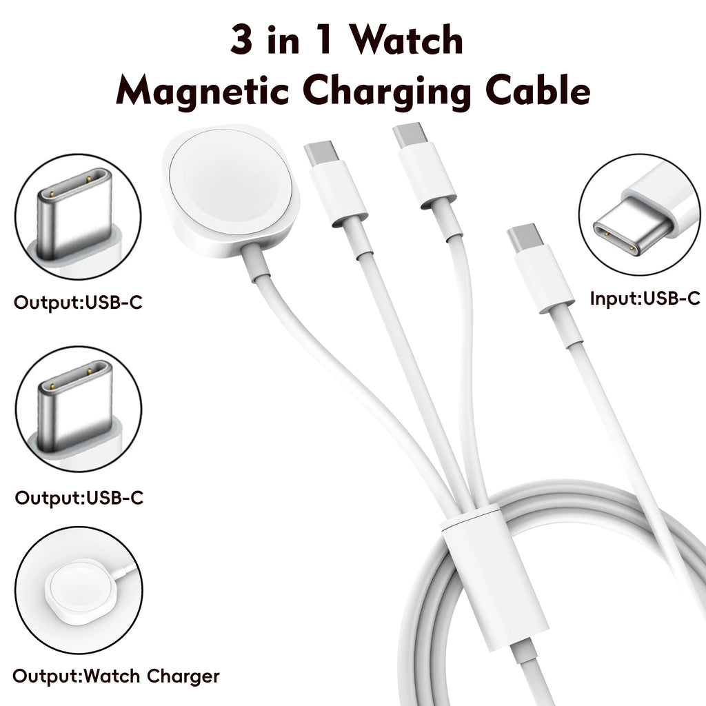 4 in 2 Multi Watch Charging Cable For Iphone Iwatch Charger Usb Type-C Fast Charging Cable High-Quality iPad Airpods Accessories