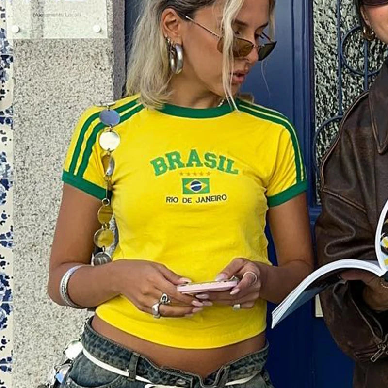 Cropped Brasil Aesthetic – Grunge Streetwear Feminino