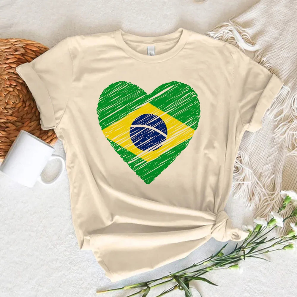 Brazil Tee women streetwear t-shirts Japanese clothing