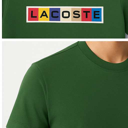 Camiseta Lacoste Verde Musgo (Logo no Centro)