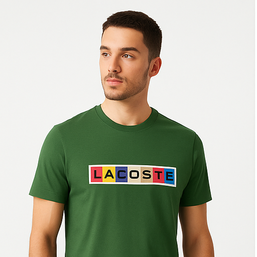 Camiseta Lacoste Verde Musgo (Logo no Centro)