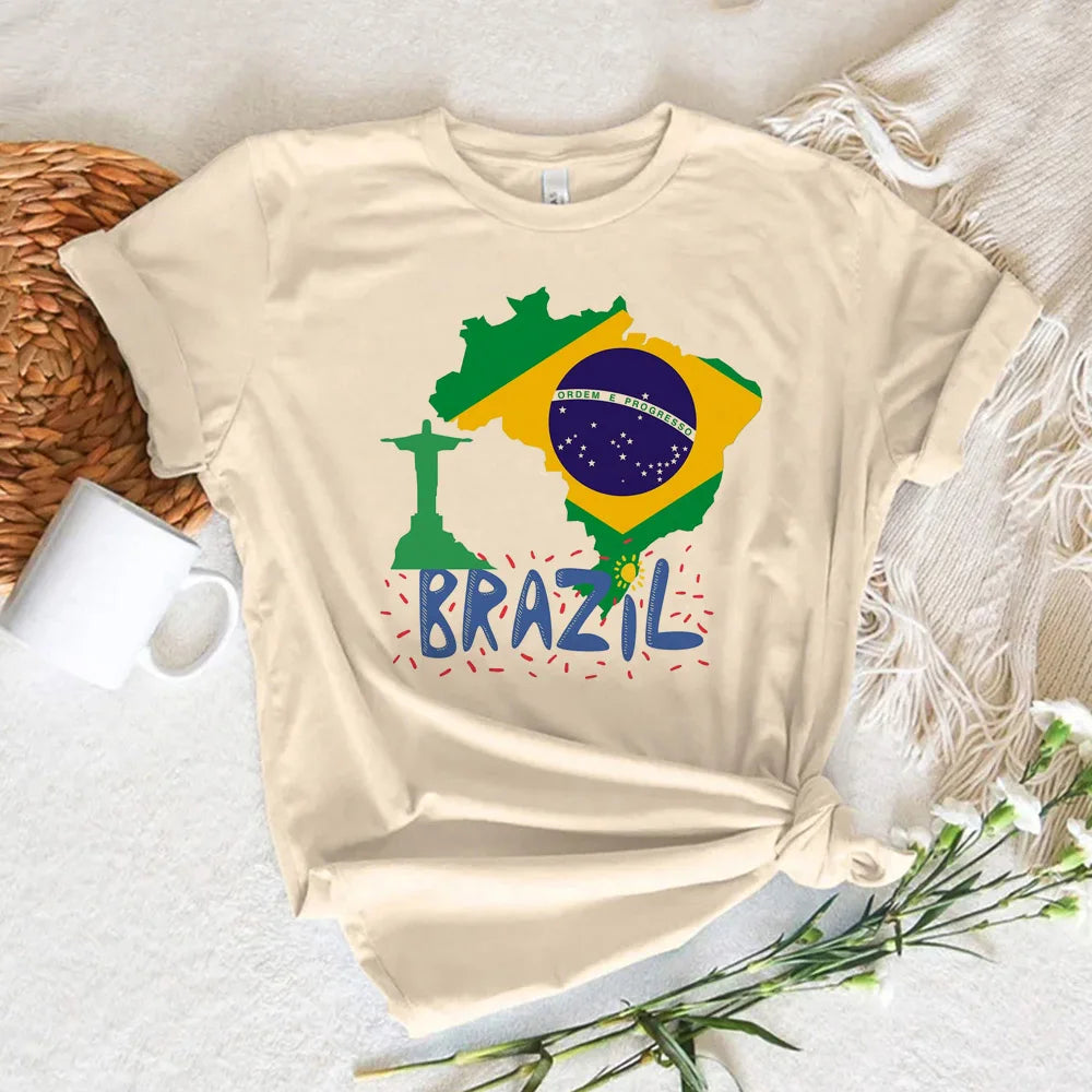 Brazil Tee women streetwear t-shirts Japanese clothing